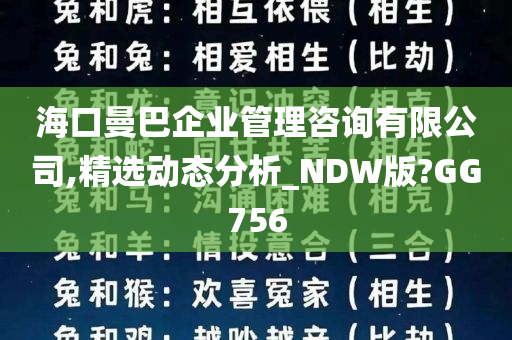 海口曼巴企业管理咨询有限公司,精选动态分析_NDW版?GG756