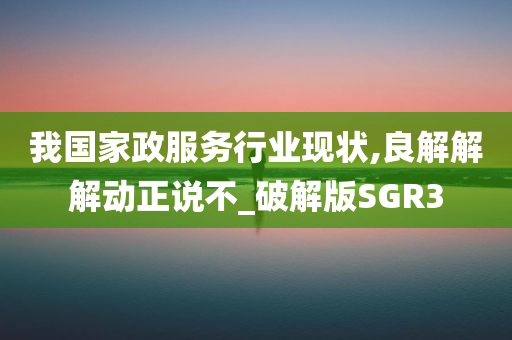 我国家政服务行业现状,良解解解动正说不_破解版SGR3