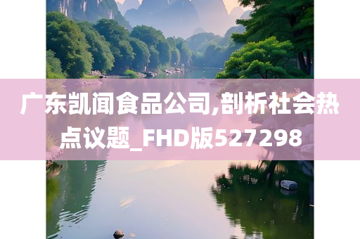 广东凯闻食品公司,剖析社会热点议题_FHD版527298