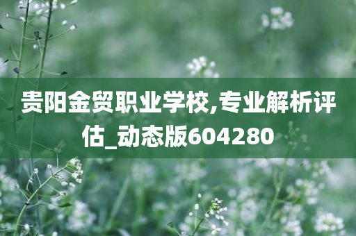 贵阳金贸职业学校,专业解析评估_动态版604280