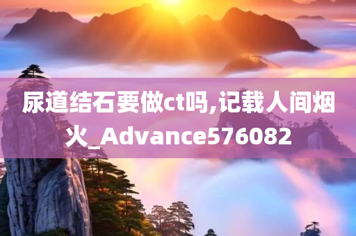 尿道结石要做ct吗,记载人间烟火_Advance576082