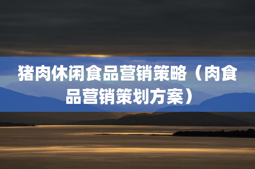 猪肉休闲食品营销策略（肉食品营销策划方案）
