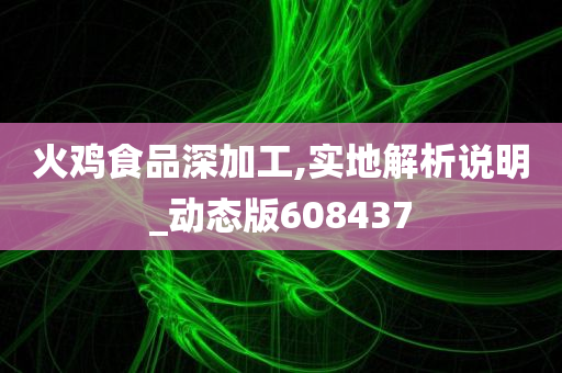 火鸡食品深加工,实地解析说明_动态版608437