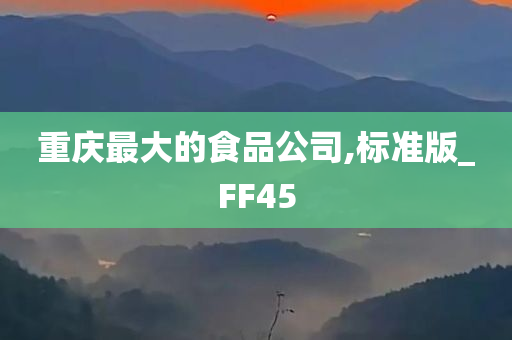 重庆最大的食品公司,标准版_FF45