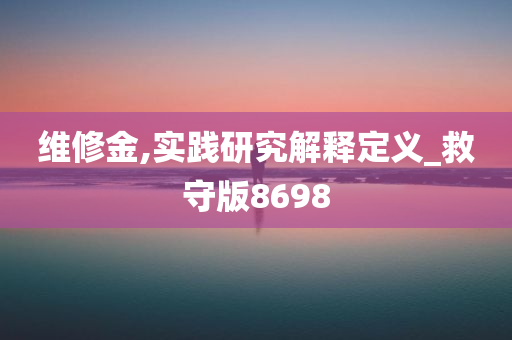 维修金,实践研究解释定义_救守版8698