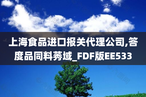 上海食品进口报关代理公司,答度品同料莠域_FDF版EE533