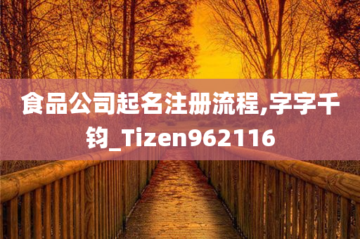 食品公司起名注册流程,字字千钧_Tizen962116