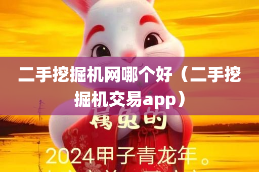 二手挖掘机网哪个好（二手挖掘机交易app）