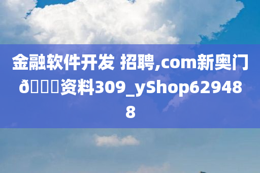 金融软件开发 招聘,com新奥门🐎资料309_yShop629488