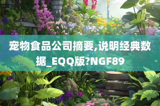 宠物食品公司摘要,说明经典数据_EQQ版?NGF89