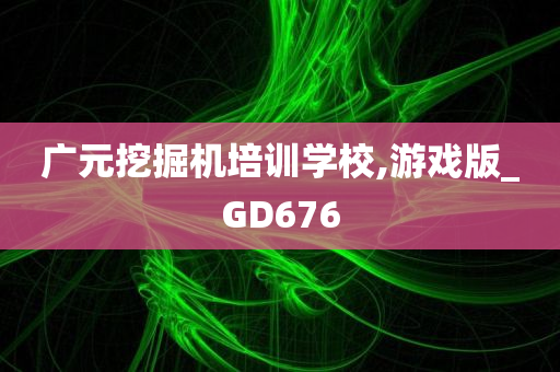 广元挖掘机培训学校,游戏版_GD676