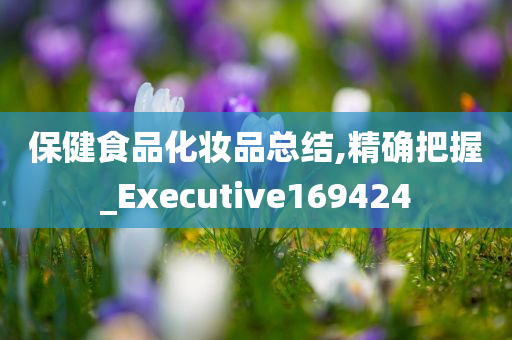 保健食品化妆品总结,精确把握_Executive169424