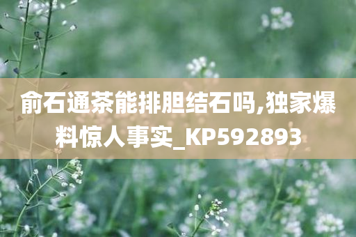 俞石通茶能排胆结石吗,独家爆料惊人事实_KP592893