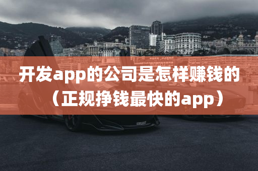 开发app的公司是怎样赚钱的（正规挣钱最快的app）