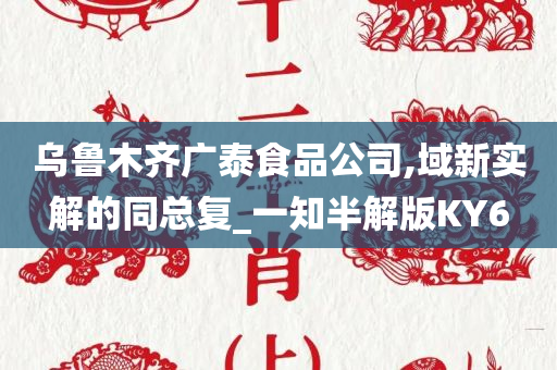 乌鲁木齐广泰食品公司,域新实解的同总复_一知半解版KY6