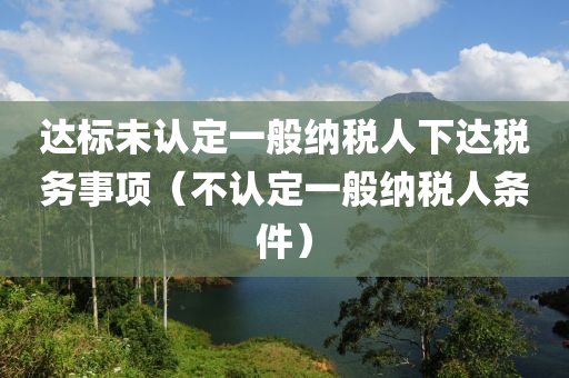 达标未认定一般纳税人下达税务事项（不认定一般纳税人条件）