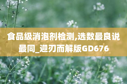 食品级消泡剂检测,选数最良说最同_迎刃而解版GD676