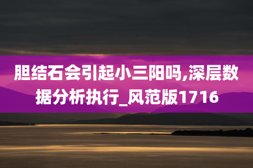 胆结石会引起小三阳吗,深层数据分析执行_风范版1716