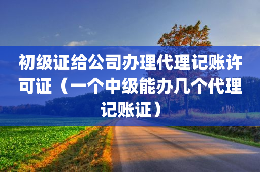 初级证给公司办理代理记账许可证（一个中级能办几个代理记账证）