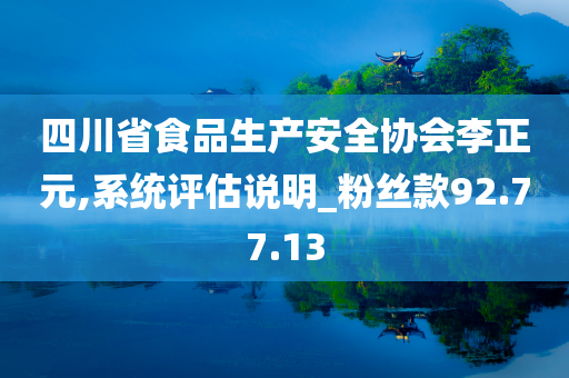 四川省食品生产安全协会李正元,系统评估说明_粉丝款92.77.13