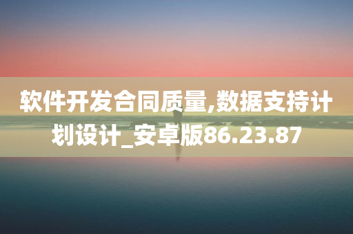 软件开发合同质量,数据支持计划设计_安卓版86.23.87