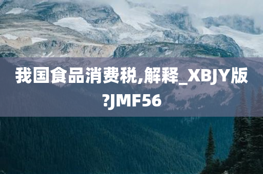 我国食品消费税,解释_XBJY版?JMF56