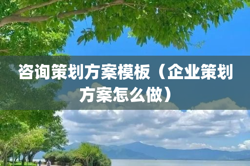 咨询策划方案模板（企业策划方案怎么做）