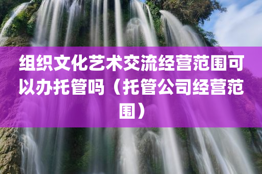 组织文化艺术交流经营范围可以办托管吗（托管公司经营范围）