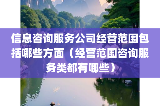 信息咨询服务公司经营范围包括哪些方面（经营范围咨询服务类都有哪些）