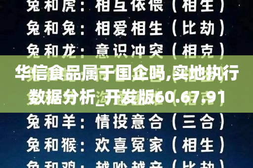 华信食品属于国企吗,实地执行数据分析_开发版60.67.91