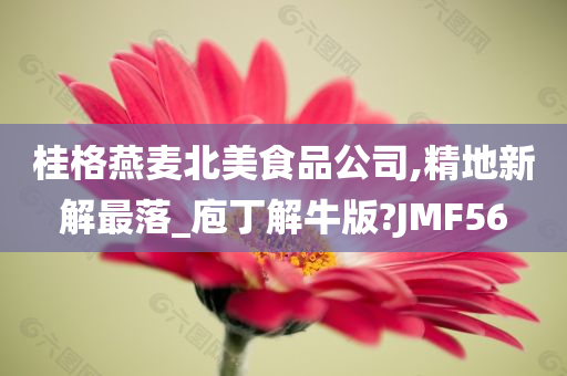 桂格燕麦北美食品公司,精地新解最落_庖丁解牛版?JMF56