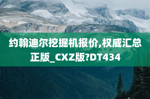 约翰迪尔挖掘机报价,权威汇总正版_CXZ版?DT434