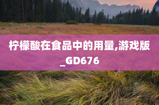 柠檬酸在食品中的用量,游戏版_GD676