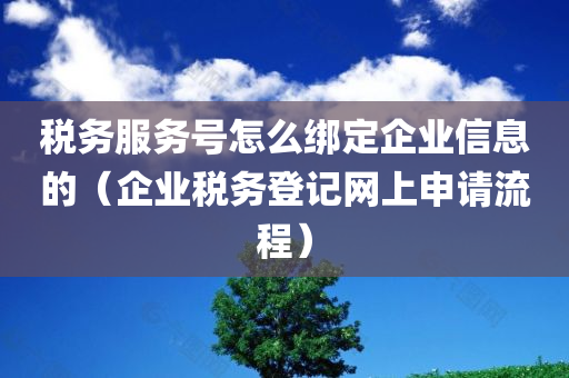 税务服务号怎么绑定企业信息的（企业税务登记网上申请流程）