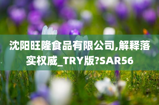 沈阳旺隆食品有限公司,解释落实权威_TRY版?SAR56