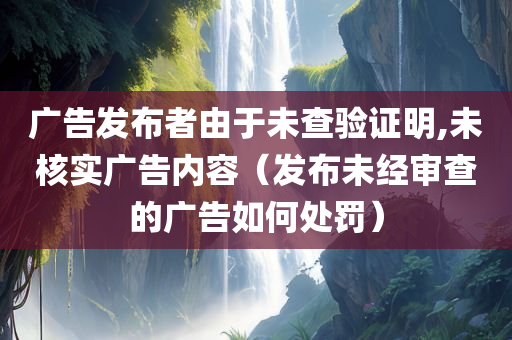 广告发布者由于未查验证明,未核实广告内容（发布未经审查的广告如何处罚）