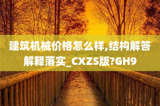 建筑机械价格怎么样,结构解答解释落实_CXZS版?GH9