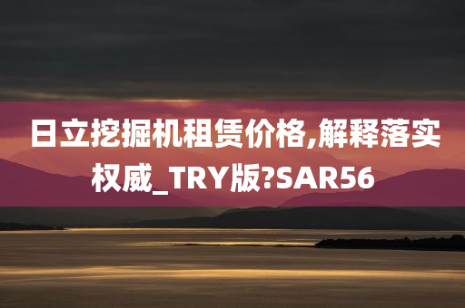 日立挖掘机租赁价格,解释落实权威_TRY版?SAR56