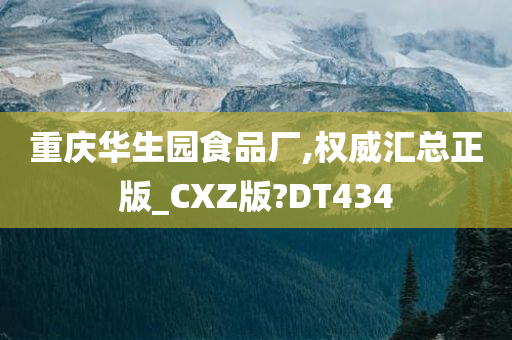 重庆华生园食品厂,权威汇总正版_CXZ版?DT434