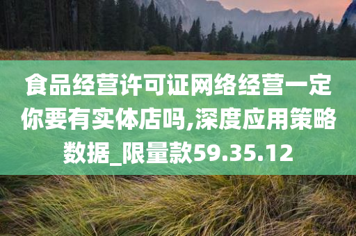 食品经营许可证网络经营一定你要有实体店吗,深度应用策略数据_限量款59.35.12