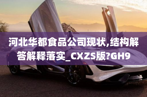 河北华都食品公司现状,结构解答解释落实_CXZS版?GH9