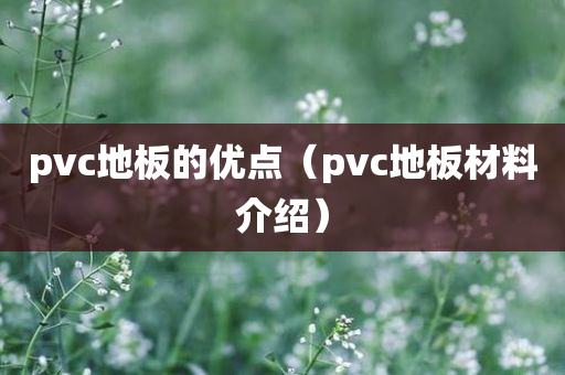 pvc地板的优点（pvc地板材料介绍）