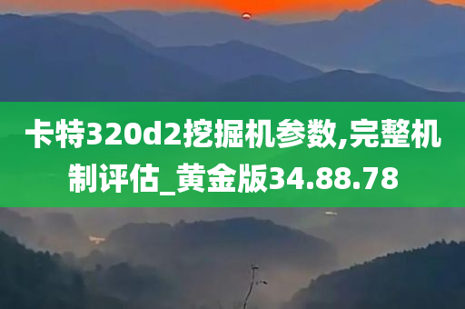 卡特320d2挖掘机参数,完整机制评估_黄金版34.88.78