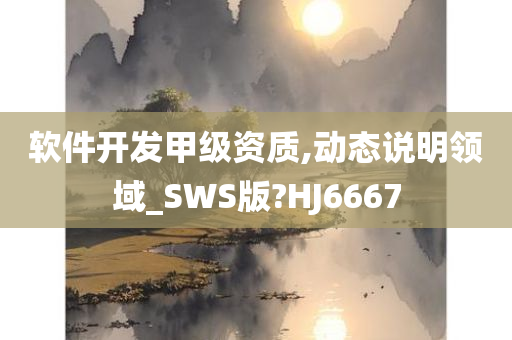 软件开发甲级资质,动态说明领域_SWS版?HJ6667