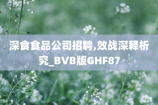 深食食品公司招聘,效战深释析究_BVB版GHF87