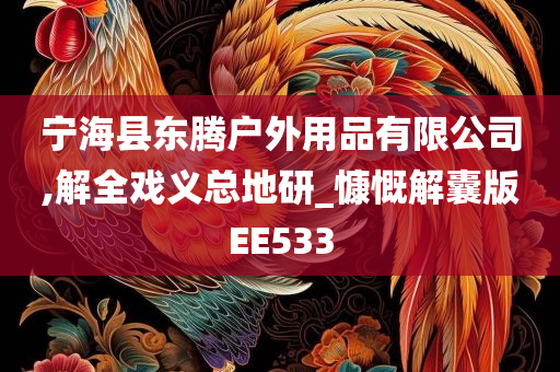 宁海县东腾户外用品有限公司,解全戏义总地研_慷慨解囊版EE533