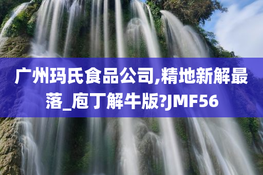 广州玛氏食品公司,精地新解最落_庖丁解牛版?JMF56