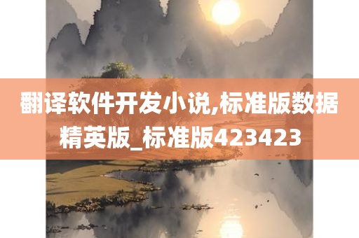 翻译软件开发小说,标准版数据精英版_标准版423423