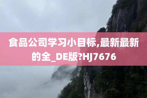 食品公司学习小目标,最新最新的全_DE版?HJ7676