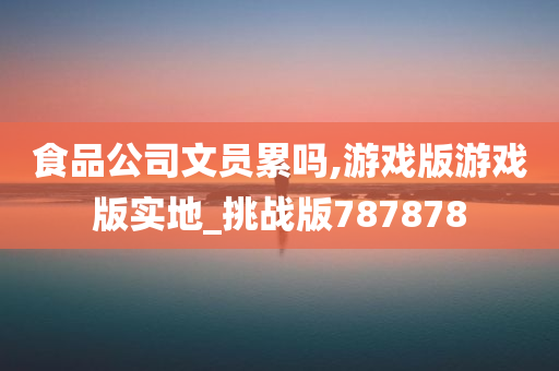 食品公司文员累吗,游戏版游戏版实地_挑战版787878